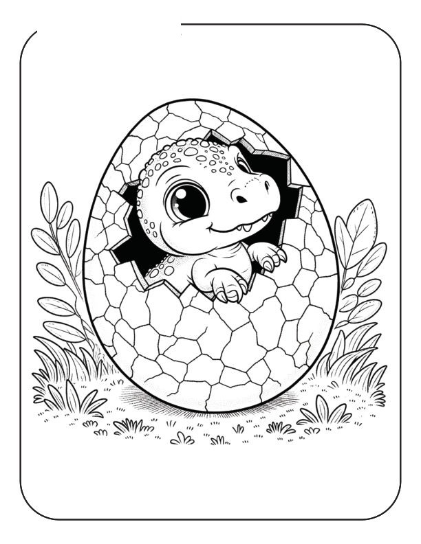 What color will your baby dinosaur be? This little one is just hatching from its egg!